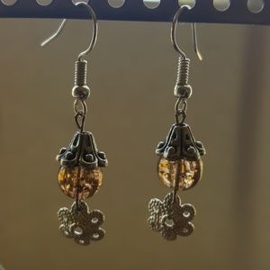 Flower🌼 Power/Statement Earrings/ Brown & Silver⭐️